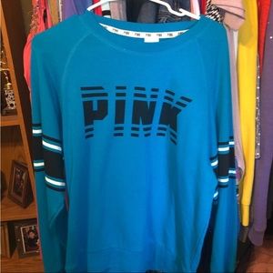 VS PINK BLUE OVERSIZED SWEATSHIRT